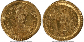 Leo I the Great, Eastern Roman Empire (AD 457-474). AV solidus (20mm, 4.48 gm, 6h). NGC MS 5/5 - 4/5, edge bend. Constantinople, 6th officina, ca. AD ...