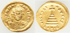Tiberius II Constantine (AD 578-582). AV solidus (22mm, 4.33 gm, 5h). Choice VF, graffiti, bend. Constantinople, 6th officina, AD 579-582. d m TIb CON...