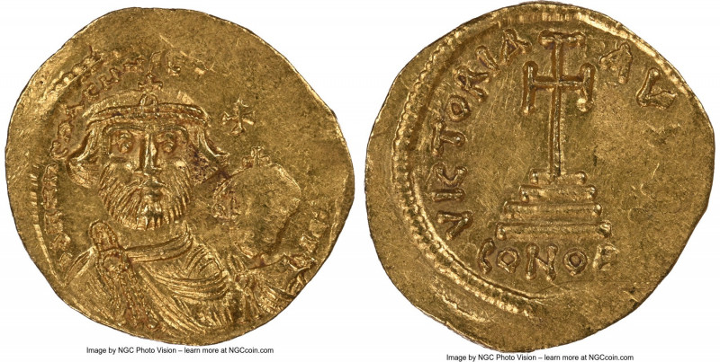 Heraclius (AD 610-641), with Heraclius Constantine. AV solidus (21mm, 4.42 gm, 7...