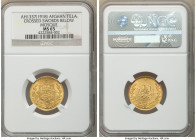 Amanullah gold Tilla AH 1337 (1918) MS65 NGC, KM868.1. Crossed Swords below Mosque. From the "For My Daughters" Collection 

HID09801242017

© 202...