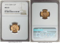 Republic gold 2 Pesos 1915 MS63 NGC, Philadelphia mint, KM17. Two year type. Lustrous and choice. 

HID09801242017

© 2022 Heritage Auctions | All...