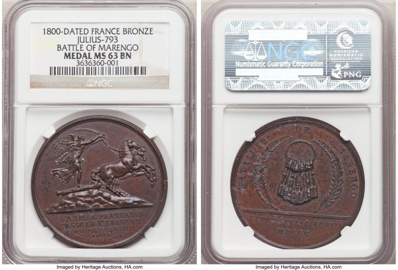 Napoleon bronze "Battle of Marengo" Medal 1800-Dated MS63 Brown NGC, Julius-793,...