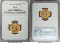 Republic gold 20 Francs 1851-A AU58 NGC, Paris mint, KM762. AGW 0.1867 oz. 

HID09801242017

© 2022 Heritage Auctions | All Rights Reserved