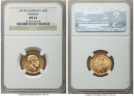 Prussia. Wilhelm I gold 10 Mark 1873-A MS66 NGC, Berlin mint, KM502. Exceptional lustrous Semi-Prooflike fields. AGW 0.1152 oz. From the "For My Daugh...