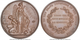 Victoria bronze "Sepoy Mutinies" Medal 1857 MS63 Brown NGC, BHM-2601. 63mm. By Pinches London. Housed in oversized NGC holder. 

HID09801242017

©...