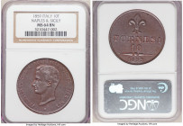 Naples & Sicily. Francesco II 10 Tornesi 1859-LA Brown MS64 Brown NGC, Naples mint, KM378. Glossy brown with red outlining portrait and accented in a ...