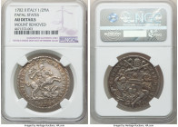 Papal States. Clement XI 1/2 Piastra Anno II (1702) AU Details (Mount Removed) NGC, Rome mint, KM663. First year of three year type. 

HID0980124201...