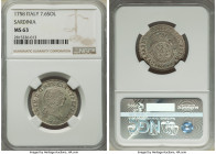 Sardinia. Carlo Emanuele III 7.6 Soldi 1758 MS63 NGC, Turin mint, KM44. From the Meduno Collection 

HID09801242017

© 2022 Heritage Auctions | Al...