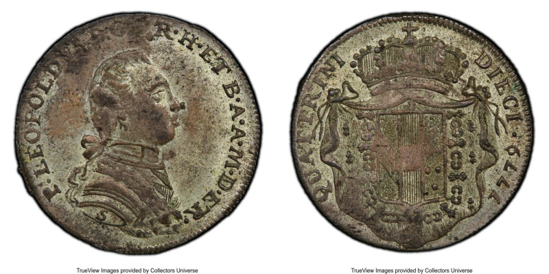 Tuscany. Pietro Leopoldo 10 Quattrini 1779 MS62 PCGS, cf. KM-C15 (date unlisted)...