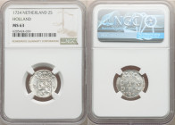 Holland. Provincial 2 Stuiver 1724 MS63 NGC, KM48. 

HID09801242017

© 2022 Heritage Auctions | All Rights Reserved
