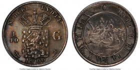 Dutch Colony. Wilhelmina 1/10 Gulden 1900-(u) MS63 PCGS, Utrecht mint, KM304. Arsenic gray toning. 

HID09801242017

© 2022 Heritage Auctions | Al...