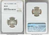 Dutch Colony. Wilhelmina 1/4 Gulden 1901-(u) MS64 NGC, Utrecht mint, KM305. Untoned surfaces with Semi-Prooflike fields. 

HID09801242017

© 2022 ...