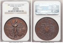 Confederation bronze "Geneva Shooting Festival" Medal 1887 MS64 Brown NGC, Richter-628d. 45mm. Includes case of issue. 

HID09801242017

© 2022 He...
