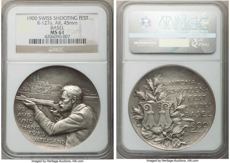 Confederation 3-Piece Lot of Certified "Shooting Festival" Medals NGC, 1) Basel ...