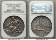 Confederation 3-Piece Lot of Certified "Shooting Festival" Medals NGC, 1) Schwyz - Kussnacht silver Medal 1902 - MS64, Richter-1078a. 45mm 2) Basel si...
