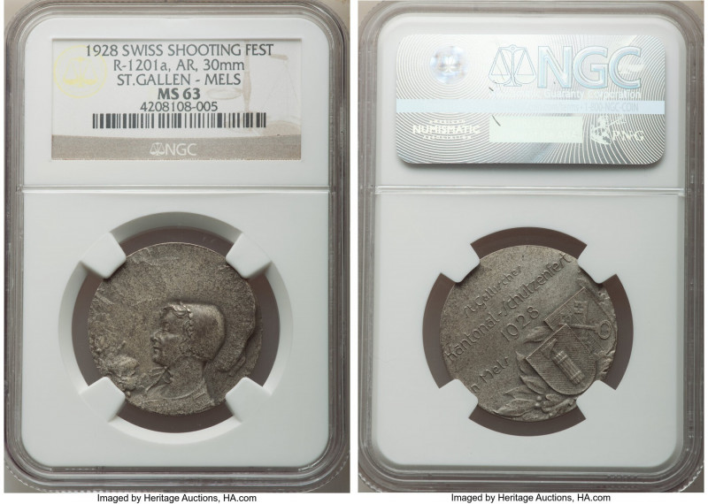 Confederation 3-Piece Lot of Certified "Shooting Festival" Medals NGC, 1) Thurga...