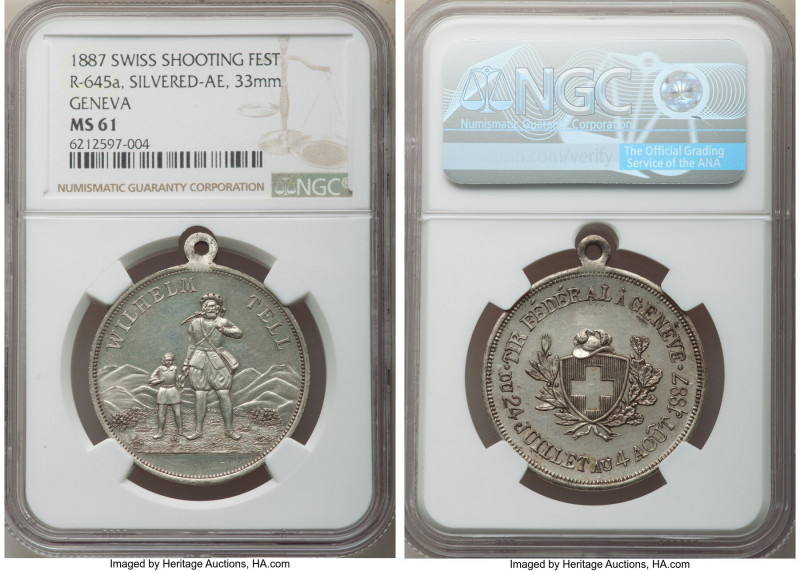Confederation 3-Piece Lot of Certified "Shooting Festival" Medals NGC, 1) "Genev...