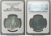 Confederation 3-Piece Lot of Certified "Shooting Festival" Medals NGC, 1) Zurich white-metal Medal 1872 - MS61, Richter-1732a. 37mm 2) Vaud - Nyon sil...