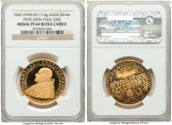 John Paul XXIII gold Proof "Second Vatican Council" Medal 1962-Dated PR64 Ultra cameo NGC, KM-Unl. 32mm. 17.4gm. By P. Giampaoli. From the Meduno Coll...