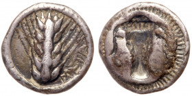 Metapontum/Metapontion. AR Diobol, Circa 340-320 BC (12.5mm, 1.3g). EF