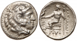 Macedonian Kingdom. Alexander III, the Great, 336-323 BC. AR Drachm (16.2mm, 4.26g). VF