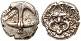 Danubian District. Apollonia Pontika. AR Drachm. Later 5th-4th Century BC (13.82mm, 3.45g, 12h). EF