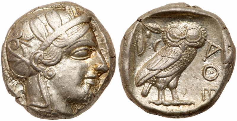 Athens. AR Tetradrachm. Circa 454-404 BC. (22.5mm, 17.18g, 11h). Head of Athena ...