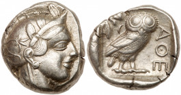 Athens. AR Tetradrachm, Circa 454-404 BC. ( 24.5mm, 17.13g, 3h). VF