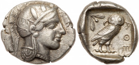 Athens. AR Tetradrachm, Circa 454-400 BC. (25.53mm, 17.15g, 5h). VF