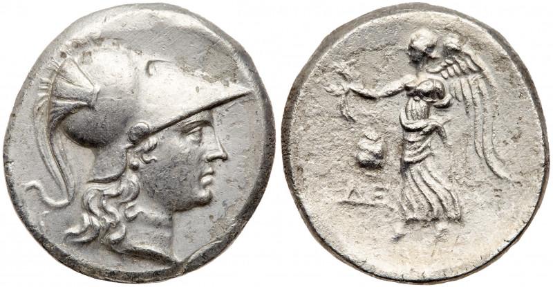 Pamphylia. Side. AR Tetradrachm. Circa 205-100 BC (31mm, 16.1g, 6h). Head of Ath...