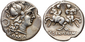 Roman Republic. C. Servilius M.f. AR Denarius. 136 BC (18.4mm, 4.04g). VF
