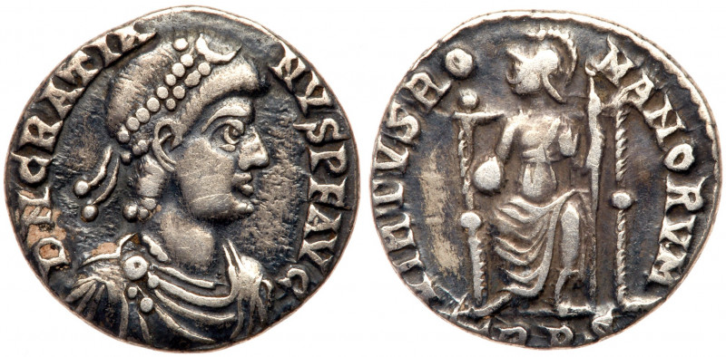 Roman Empire. Gratian, 367-383 AD. AR Siliqua (15.4mm, 2.1g). Treveri mint. Pear...