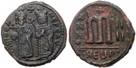 Byzantine Empire. Phocas, 602-610. AE Follis (26mm, 9.76g). EF