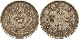 Chinese Provinces: Manchurian Provinces. 20 Cents, Year 33 (1908). EF
