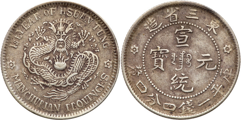 Chinese Provinces: Manchurian Provinces. 20 Cents, Year 1 (1910). Y-213.2. 1ST Y...