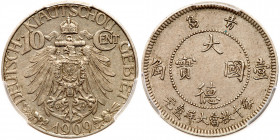 China- Kiauchau. 10 Cents, 1909. PCGS AU55