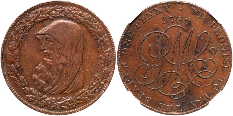 Great Britain. Wales. Penny, 1787. D&H-42. Anglesey. Edge: ON DEMAND IN LONDON. ...