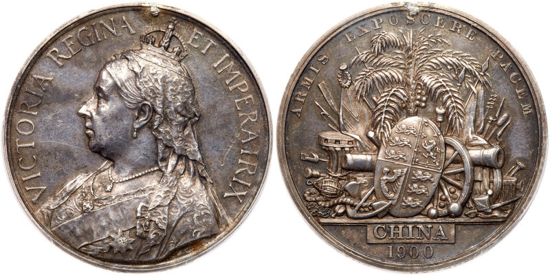 Great Britain-China War Medal (Boxer Rebellion), 1900. Silver. 36 mm. Awarded to...