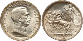Italy. 2 Lire, 1915-R. PCGS MS64