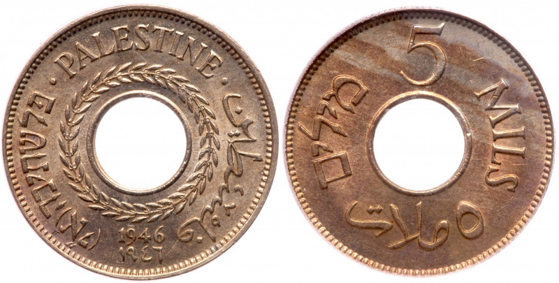 Palestine. 5 Mils, 1946. KM-3. PCGS graded MS-64. Estimated Value $75 - 100