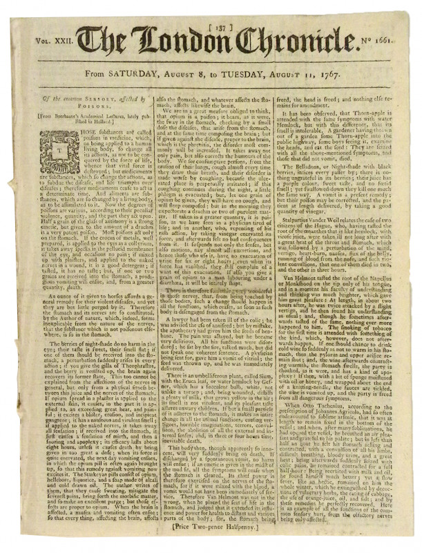 History of Copper Coinage

THE LONDON CHRONICLE. London, Saturday August 8 to ...