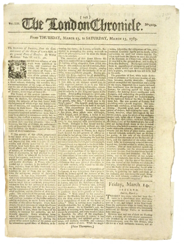 Announcing the Libertas Americana Medal

THE LONDON CHRONICLE. London, Thursda...