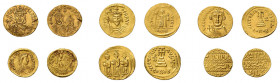 5 Byzantische Münzen sowie 1 arabischer Dinar: Pacos, Solidus (602-610), 
Heraclius mit Heraclius Constantin und Heraclonas, Solidus (610-641), 
Const...