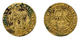 Nürnberg. Goldgulden 1521. St. Laurentius. Fb. 1801. Etwas Fundbelag. Selten.