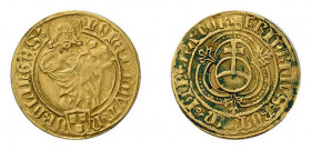 Nördlingen, Reichsmünzstätte. Goldgulden o.J., Johannes der Täufer mit 
Lamm, 3,30 g.