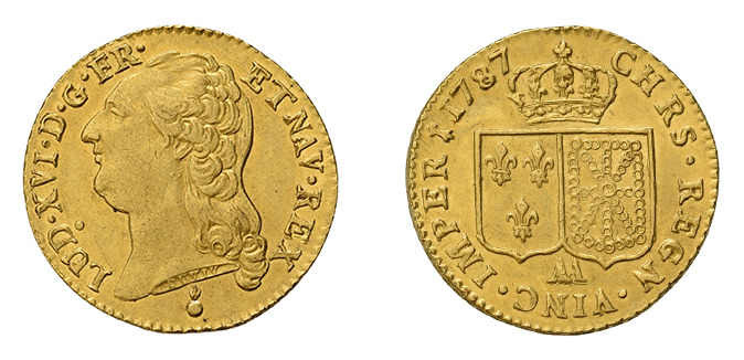 Königreich, Louis XVI., 1774-1793. Louis d'or à la tête nue 1787 AA, Metz. 
7,64...