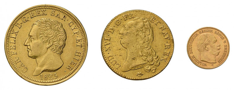 10 Goldmünzen. Dabei 4 x 20 Franken unterschiedliche Jahrgänge und Motive,
2 x L...