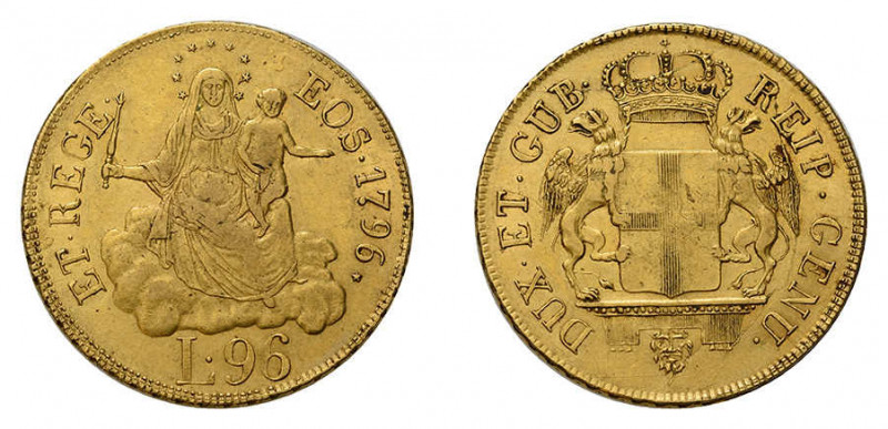 Genoa Republik 1528 - 1797, 96 Lire 1796, Fb. 444.