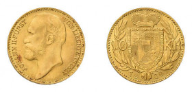 Johann II., 1858-1929. 10 Kronen 1900, Wien. 3,39 g. Divo 91; Fb. 14. 
Selten, nur 1.500 Exemplare geprägt. Prächtiges Exemplar, fast Stempelglanz.