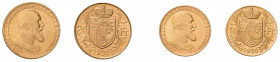 Franz I., 1929-1938. 10 und 20 Franken 1930. Fb. 15 und 16. 
Sehr selten, nur 2.500 Exemplare geprägt. Unzirkulierte Prachtexemplare.